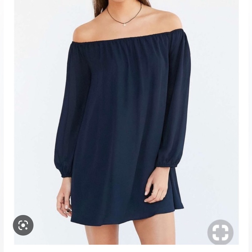 Navy off the shoulder dress